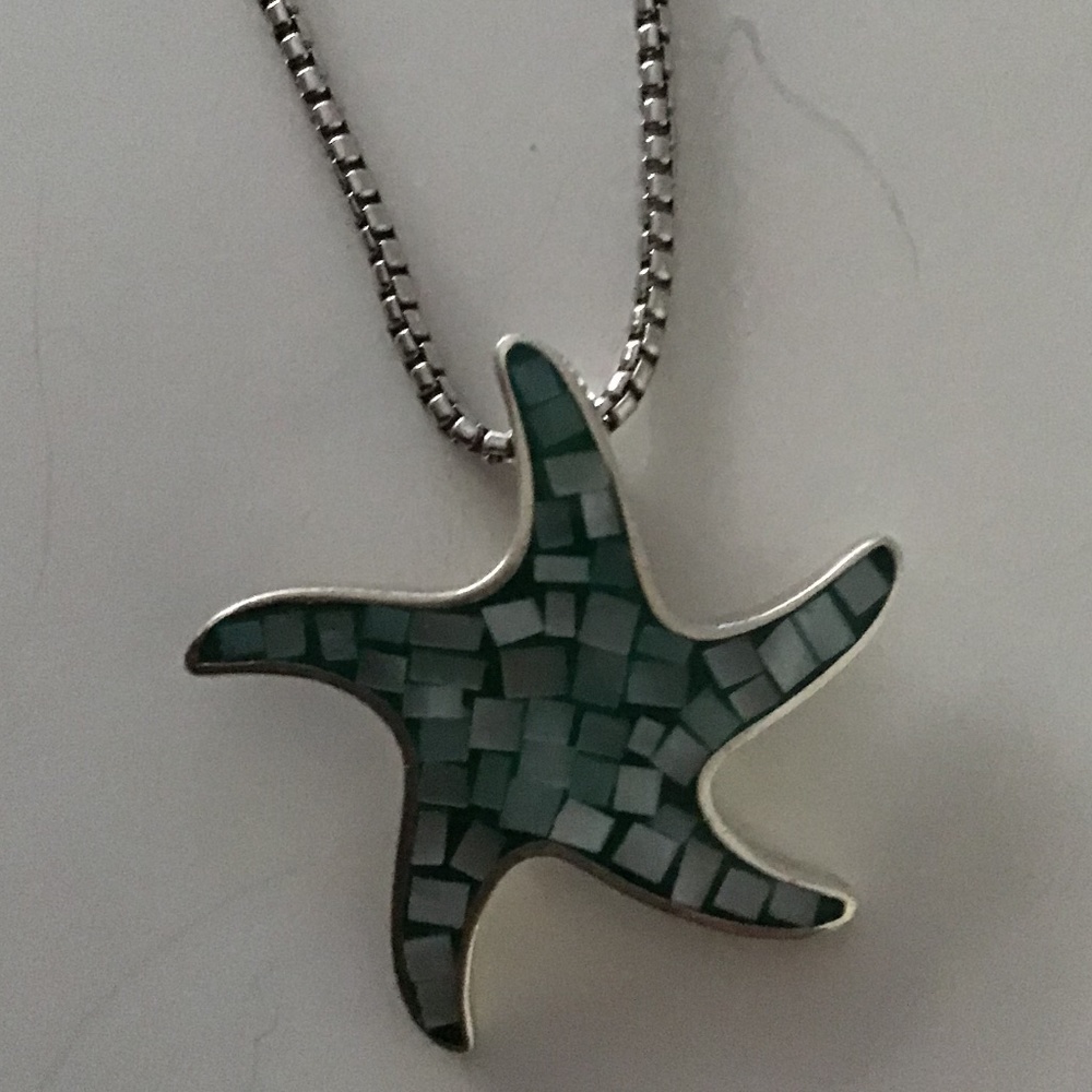 STERLING INLAID ABALONE SHELL NECKLACE